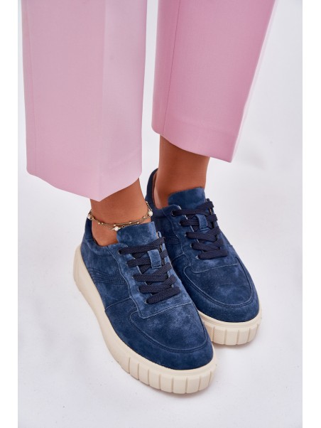 Suede Women's Platform Sneakers Navy Rilwena