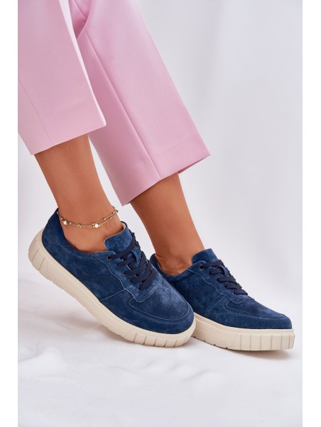 Suede Women's Platform Sneakers Navy Rilwena
