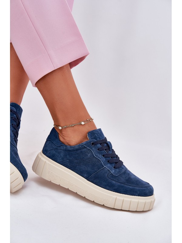 Suede Women's Platform Sneakers Navy Rilwena
