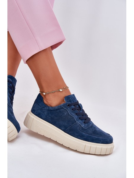 Suede Women's Platform Sneakers Navy Rilwena