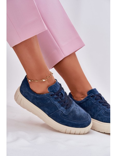 Suede Women's Platform Sneakers Navy Rilwena