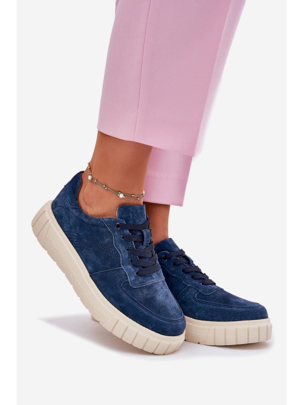 Suede Women's Platform Sneakers Navy Rilwena