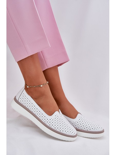 Leather Women's Oxford Shoes White Liaruna