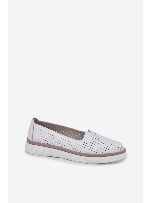 Leather Women's Oxford Shoes White Liaruna