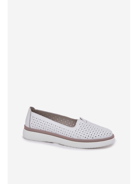 Leather Women's Oxford Shoes White Liaruna
