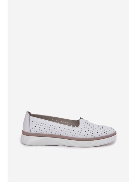 Leather Women's Oxford Shoes White Liaruna