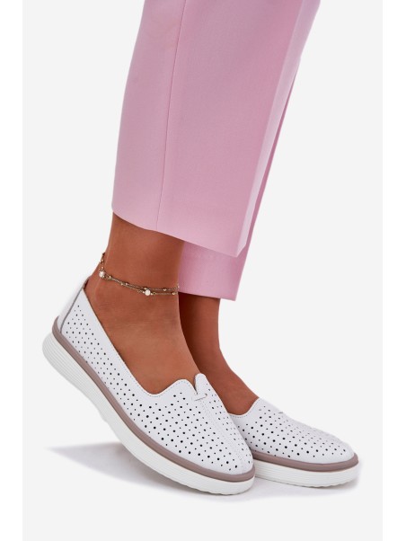 Leather Women's Oxford Shoes White Liaruna