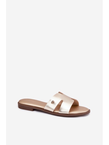 Women's Flat Sandals Made Of Eco Leather Golden Firvania