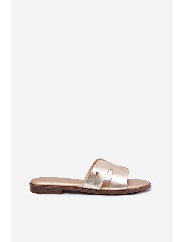 Women's Flat Sandals Made Of Eco Leather Golden Firvania