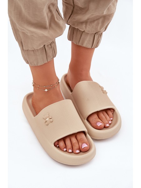 Foam Women's Platform Sandals With Teddy Vinceza 75210 Beige