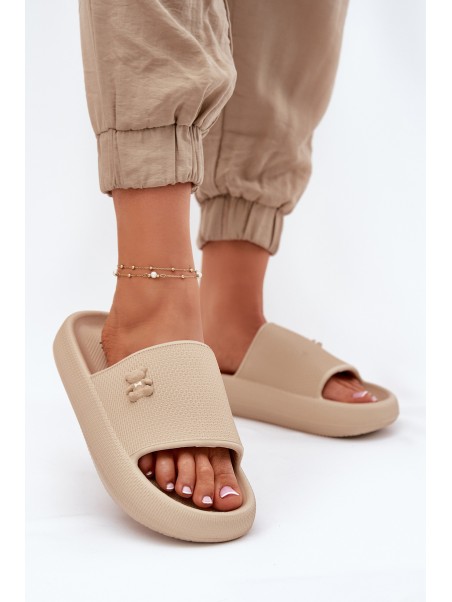 Foam Women's Platform Sandals With Teddy Vinceza 75210 Beige