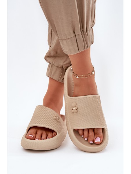Foam Women's Platform Sandals With Teddy Vinceza 75210 Beige