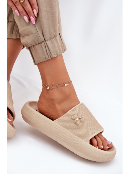 Foam Women's Platform Sandals With Teddy Vinceza 75210 Beige