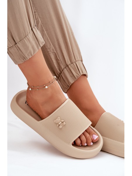 Foam Women's Platform Sandals With Teddy Vinceza 75210 Beige