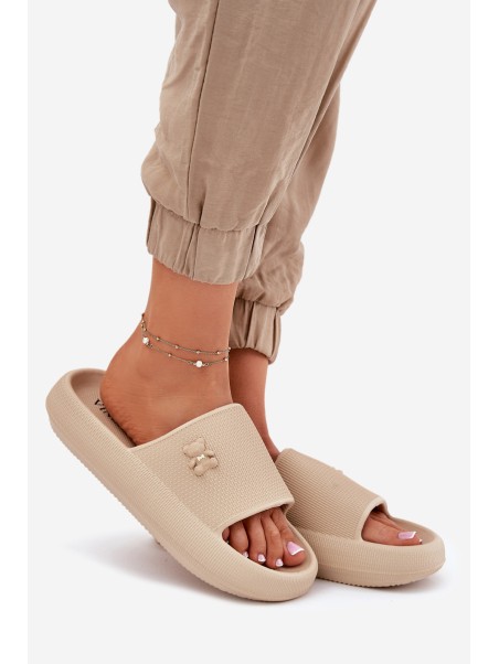 Foam Women's Platform Sandals With Teddy Vinceza 75210 Beige