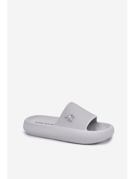 Ladies Foam Sandals On Platform With Bear Vinceza 75210 Gray