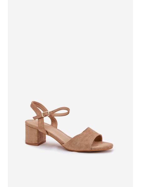 Eco Suede Classic Women's Heeled Sandals Beige Zarnella