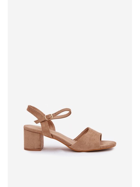 Eco Suede Classic Women's Heeled Sandals Beige Zarnella
