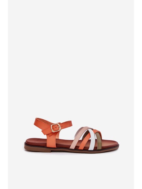 Women's Sandals With Intertwining Straps Orange Sergio Leone SK090H