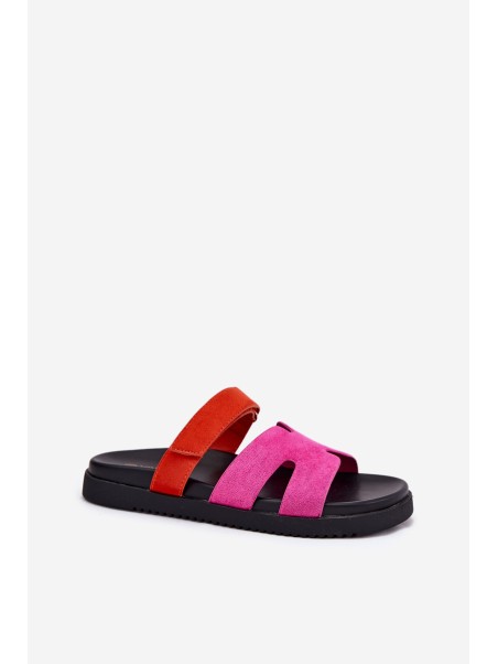 Women's Slippers With Velcro Fuchsia Vinceza 17401