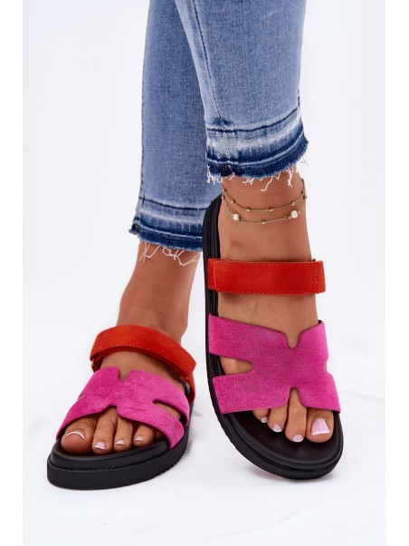 Women's Slippers With Velcro Fuchsia Vinceza 17401