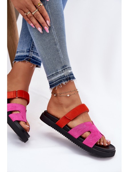 Women's Slippers With Velcro Fuchsia Vinceza 17401