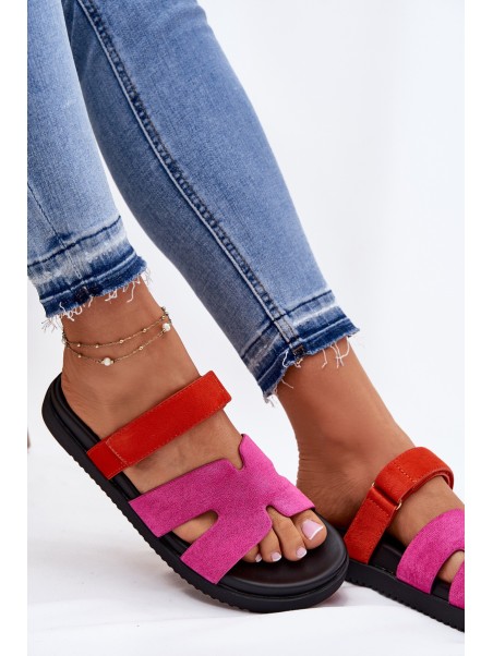 Women's Slippers With Velcro Fuchsia Vinceza 17401