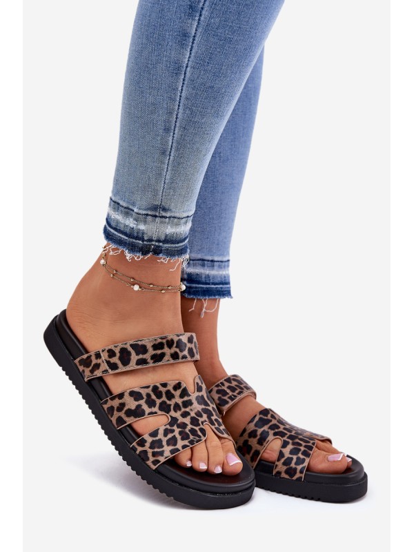 Women'S Slippers With Velcro Vinceza 17401 Panther