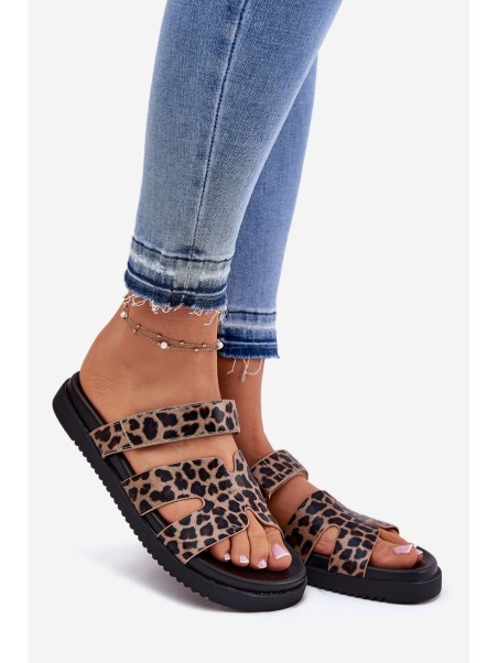 Women'S Slippers With Velcro Vinceza 17401 Panther