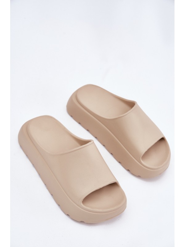 Foam Women's Slippers On Platform Beige Xalvania