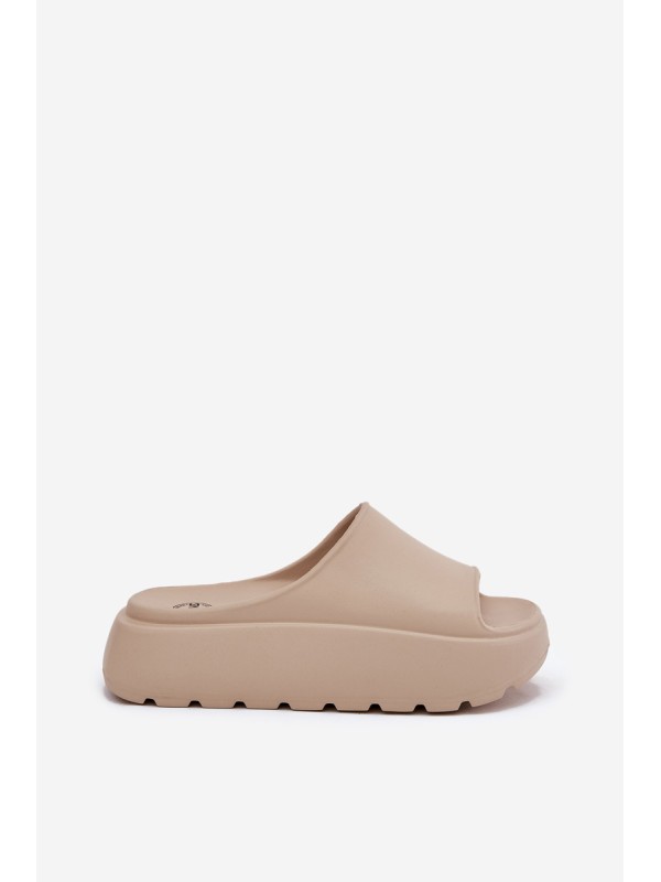 Foam Women's Slippers On Platform Beige Xalvania
