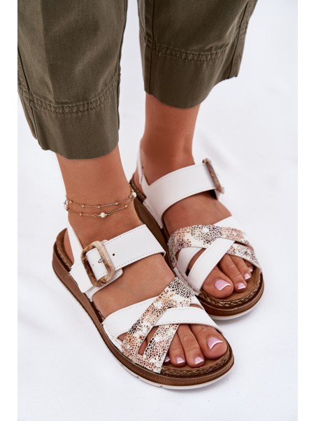 Women's Sandals With Buckle Inblu GS000056 White
