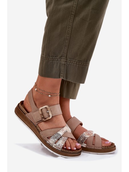 Ladies Sandals With Buckle Beige Inblu GS000056