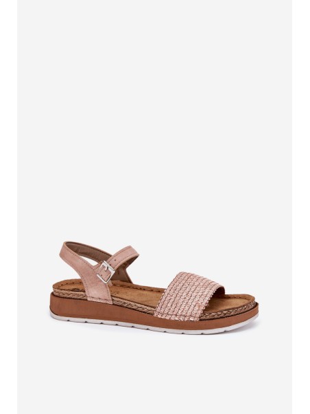 Women's Sandals With Braiding On Strap Pink Inblu GS000050