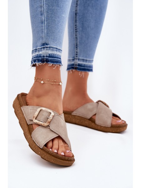 Women's Sandals With Buckle Inblu Beige ED000025