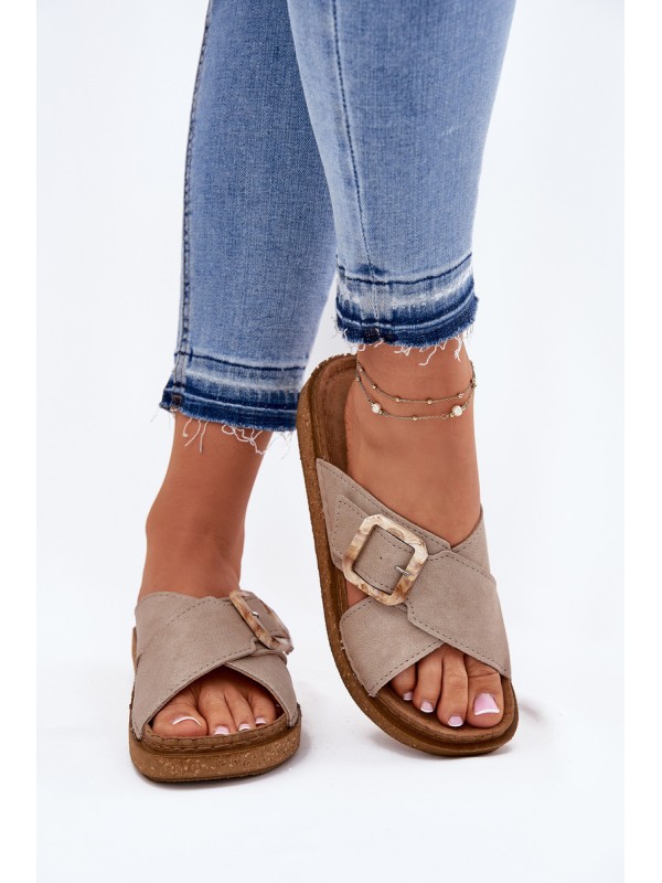 Women's Sandals With Buckle Inblu Beige ED000025