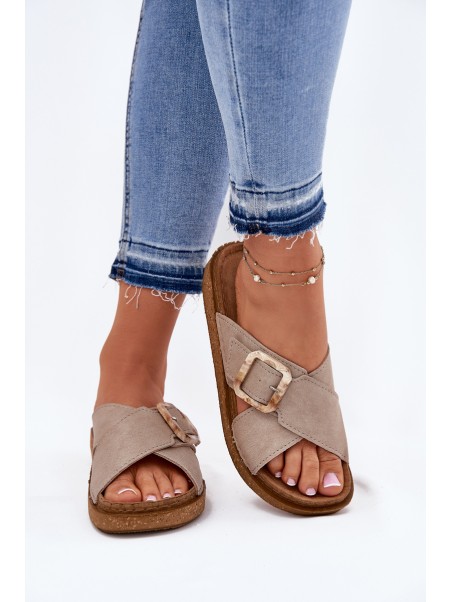 Women's Sandals With Buckle Inblu Beige ED000025