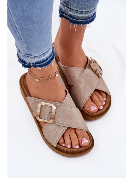 Women's Sandals With Buckle Inblu Beige ED000025
