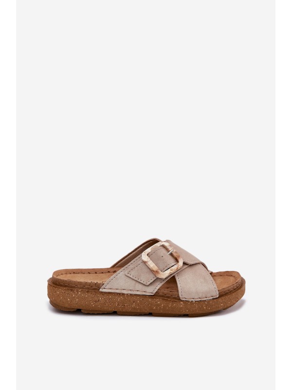 Women's Sandals With Buckle Inblu Beige ED000025