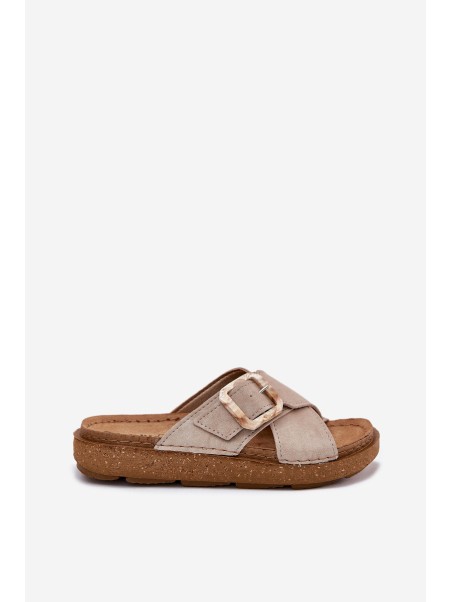 Women's Sandals With Buckle Inblu Beige ED000025