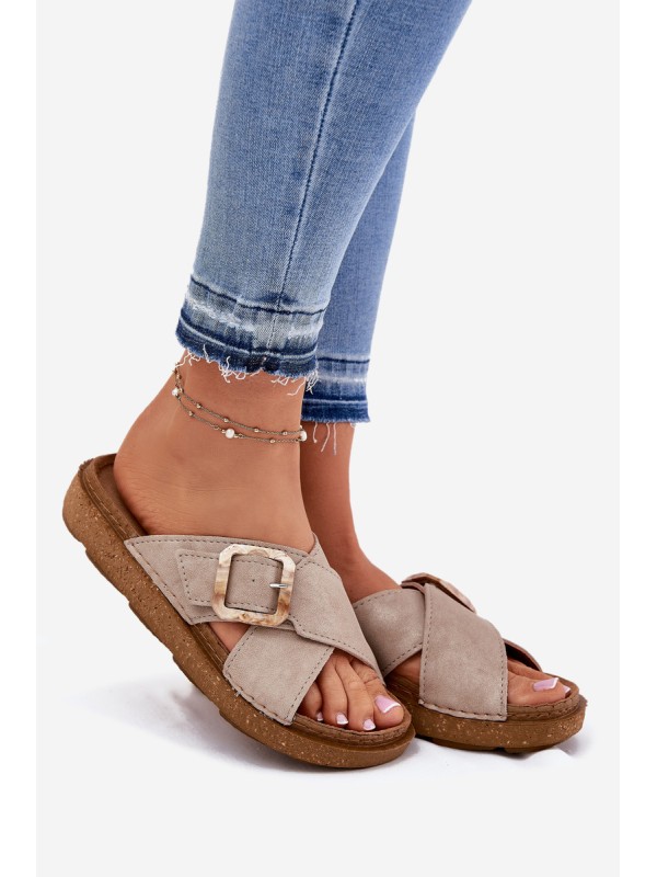 Women's Sandals With Buckle Inblu Beige ED000025