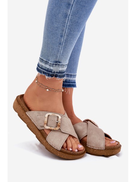 Women's Sandals With Buckle Inblu Beige ED000025