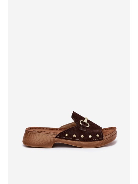 Women's Suede Slippers Inblu TF0002KU Brown