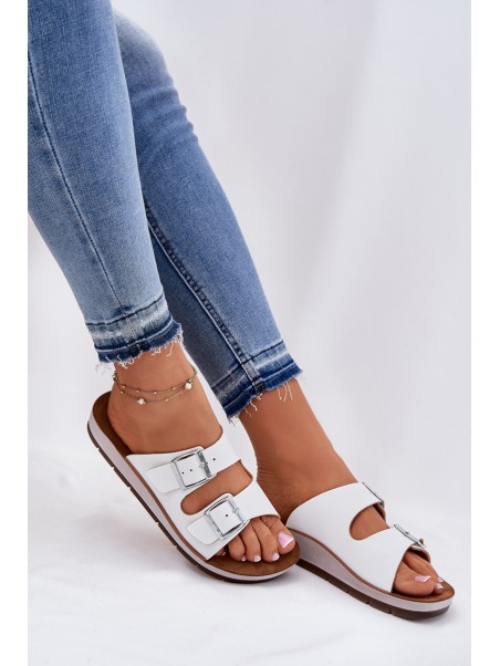 Womens Sandals With Buckles White Inblu CP000042