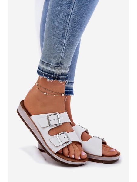 Womens Sandals With Buckles White Inblu CP000042