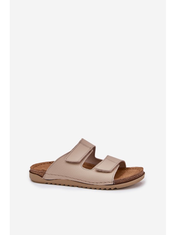 Leather Women's Slippers Inblu Beige AA0005GU