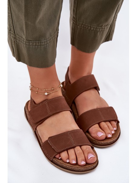 Ladies Leather Sandals Inblu AA0001KU Camel