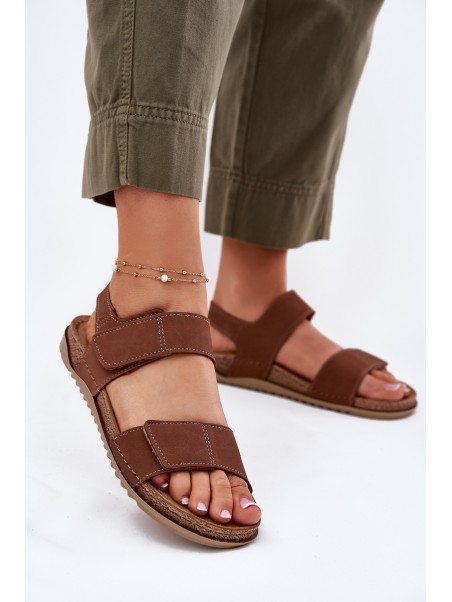 Ladies Leather Sandals Inblu AA0001KU Camel