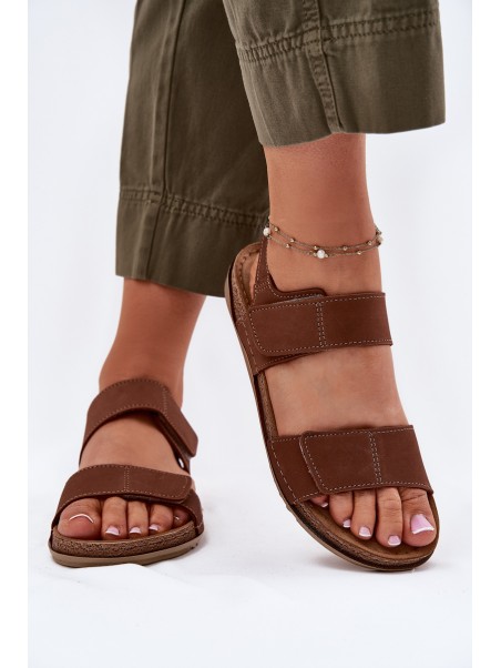 Ladies Leather Sandals Inblu AA0001KU Camel