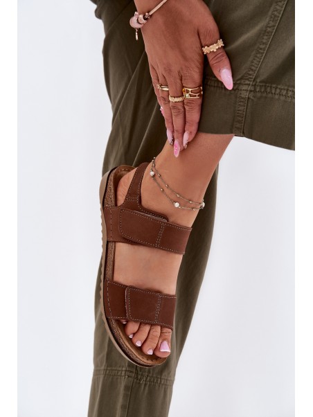 Ladies Leather Sandals Inblu AA0001KU Camel
